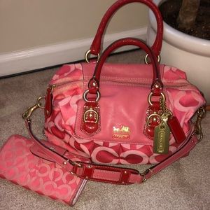 Coach bag with matching wallet